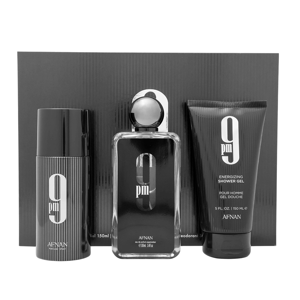 AFNAN SET 9PM MEN 3 PCS 3.4 OZ EDP SP