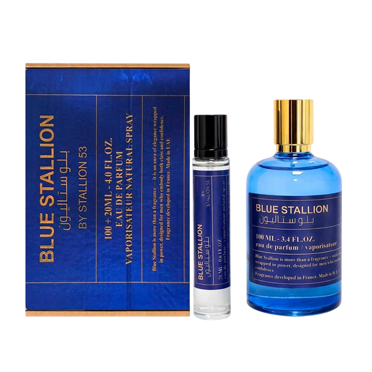 EMPER SET BLUE STALLION MEN 2 PCS 3.4 OZ EDP SP + 0.6 OZ EDP SP