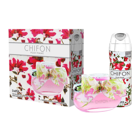 EMPER SET 2 PCS CHIFON WOMEN 3.4 OZ EDP + 6.7 BODY SP
