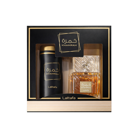 LATTAFA KHAMRAH 2 PCS GIFTSET WITH 100ML EDP + 200ML PERFUMED SPRAY