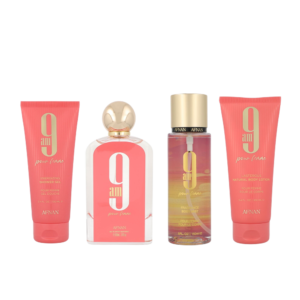 9amwomanset_1.png AFNAN SET 9AM WOMEN 4PCS 3.4 OZ EDP SP / SHOWER GEL / BODY MIST /BODY LOTION
