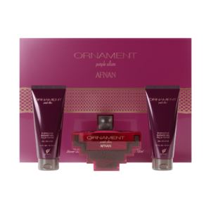 AFNAN SET ORNAMENT PURPLE ALLURE WOMEN 3PCS 3.4 EDP + 3.4BL + 3.4 SET GEL