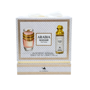 arabiamadame2pieces.png LE CHAMEAU SET 2 PCS ARABIA MADAME 3.4 OZ EDP SP + MIST 3.4 OZ