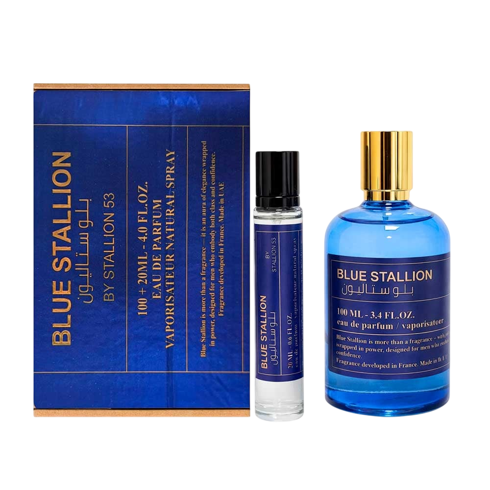 EMPER SET BLUE STALLION MEN 2 PCS 3.4 OZ EDP SP + 0.6 OZ EDP SP