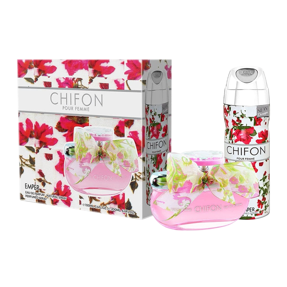 EMPER SET 2 PCS CHIFON WOMEN 3.4 OZ EDP + 6.7 BODY SP