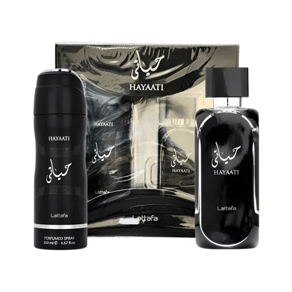 LATTAFA SET HAYAATI 2 PCS GIFT SET 3.4 OZ + 200ML PERFUMED SPRAY