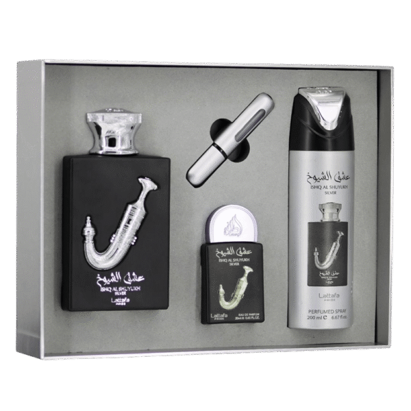 ishq-al-shuyukh-silver-set-2.png LATTAFA SET ISHQ AL SHUYUKH SILVER GIFT SET 3 PCS