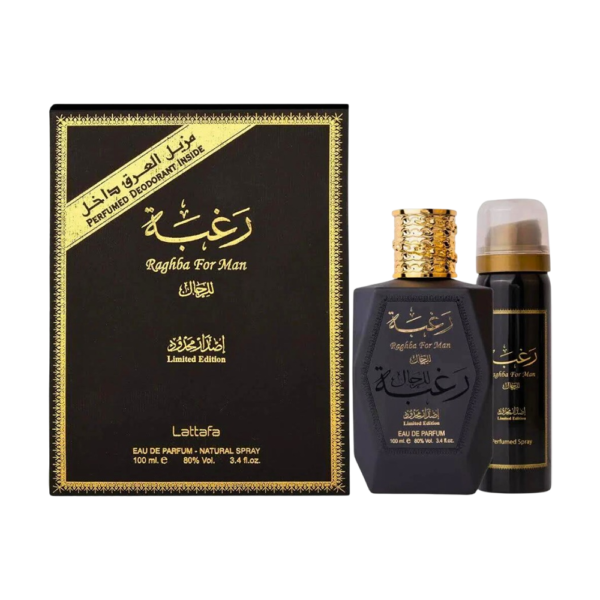 LATTAFA RAGHBA MEN 3.4 OZ EDP SP + 1.7 DEO SPRAY