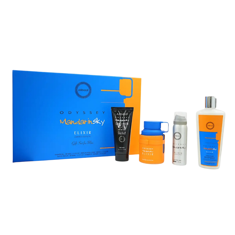 ARMAF SET ODYSSEY MANDARIN ELIXIR 4PCS 3.4 OZ EDP SP + SHOWER GEL + BODY SP + SHAMPOO