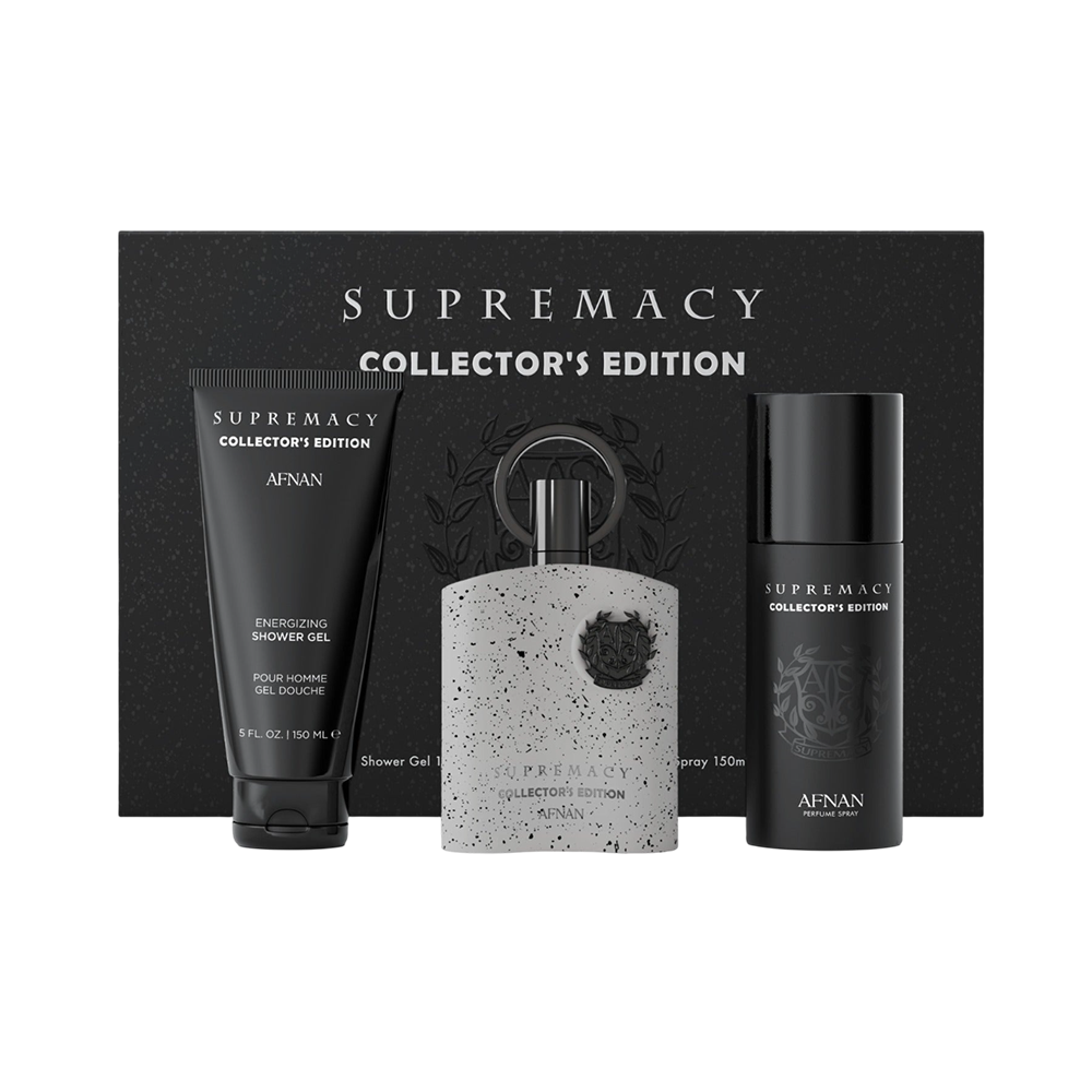 AFNAN SUPREMACY COLLECTOR'S UNISEX 3PCSET 3.4 SP + 5.0 DEO + 5.0 S.GEL
