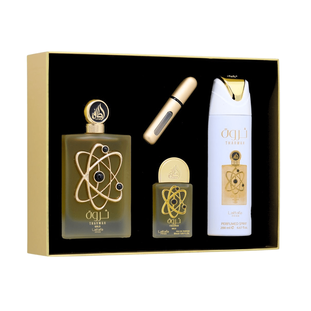 LATTAFA PIDE SET THARWAH GOLD 3PCS 3.4 OZ EDP SP